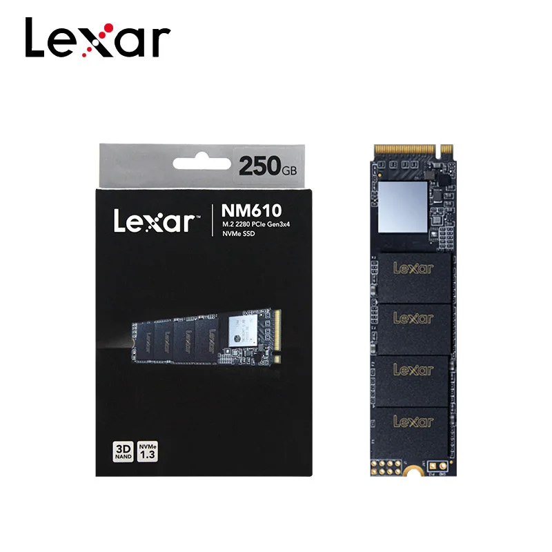 Original Lexar NM610 M.2 2280 NVme SSD 250GB 500GB 1TB High Performance Computer Internal Solid State Hard Drive