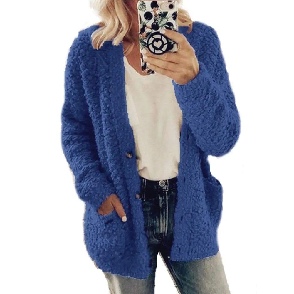 New Fashion Women Ladies Winter Casual Warm Long Sleeve Woolen Coat Jacket Parkas Khaki/Black/Dark Gray/Coffee/Blue | Женская одежда