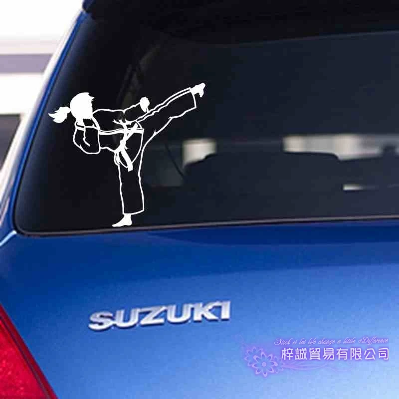 Женщина Боксерский клуб тхэквондо каратэ стикер Kick Play автомобиль наклейка