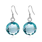Женские серьги из серебра 925 пробы, с аквамарином