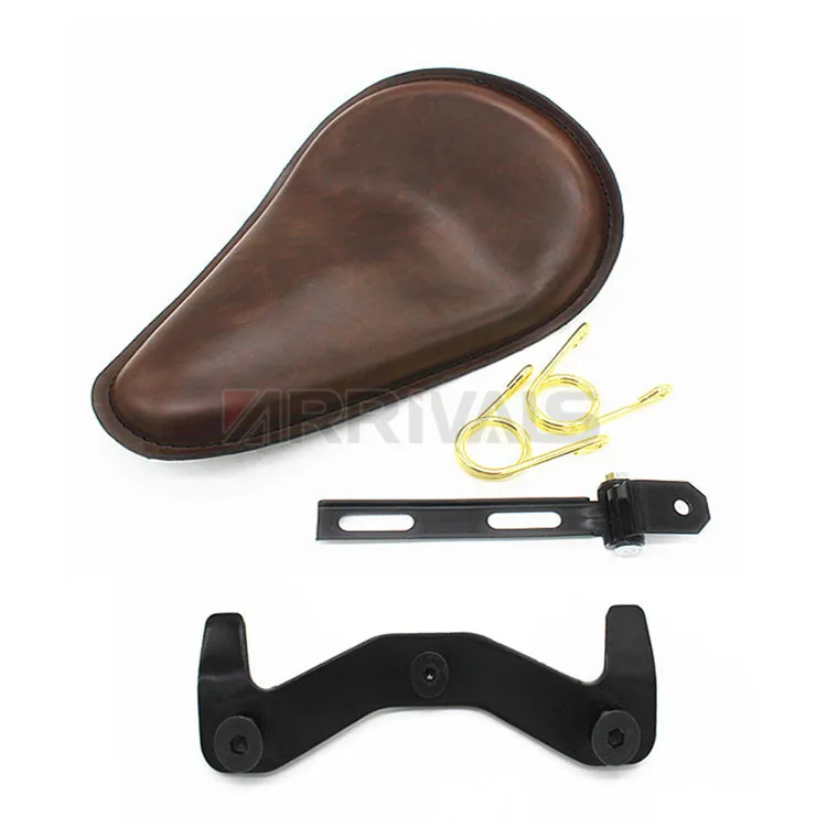 Для мотоцикла Harley Custom Chopper Bobber 883 1200 XL коричневый драйвер Solo Seat &amp Spring + Saddle Bracket |