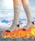 Термостат дистанционного управления носки с электрическим подогревом и аккумулятором, женские длинные носки для лыж на открытом воздухе, теплые носки для мужчин