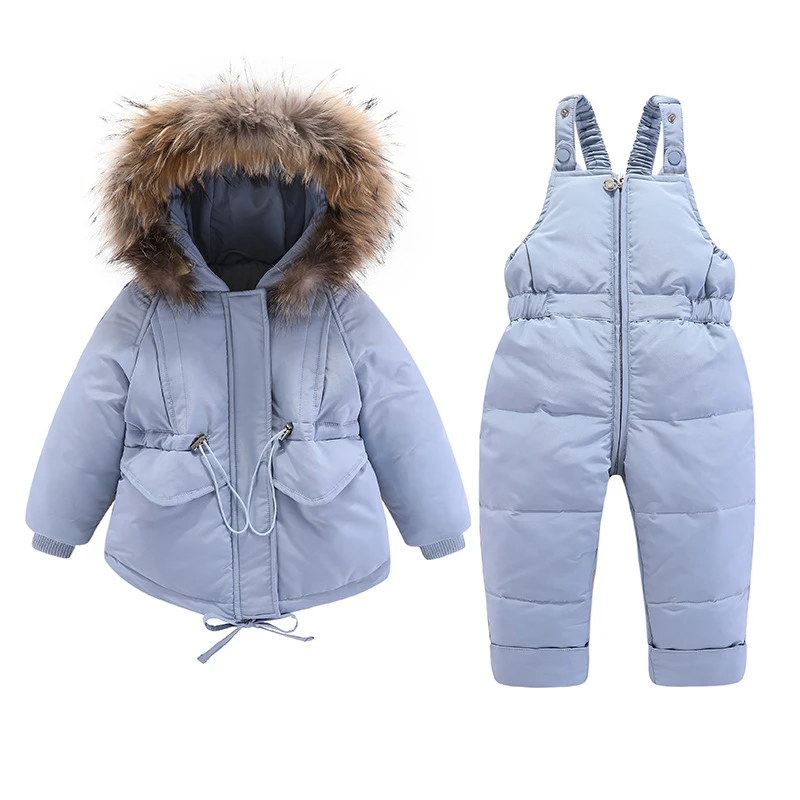 

2021 Winter Baby Snowsuit Hooded Coat Boys Down Jacket for girls Clothes Warm Overalls Clothing Set Kids Toddler Jumpsuit 1-4Yrs