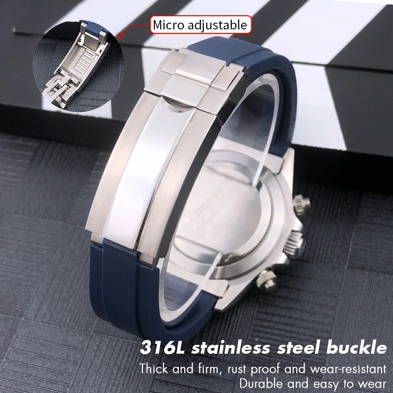 Ремешок силиконовый для часов металлический Изогнутый наконечник 20 мм 21