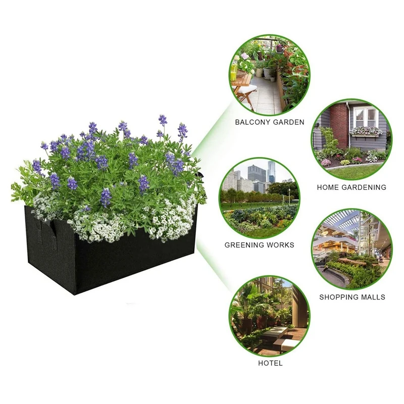 

Felt Elevated Garden Bed Square Garden Flower Planting Bag Vegetable Planting Bag Planting with Flower Handle