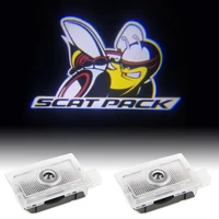 super bee scat pack logo projector led door lamp puddle light for dodge charger 2006 2019 ghost shadow light