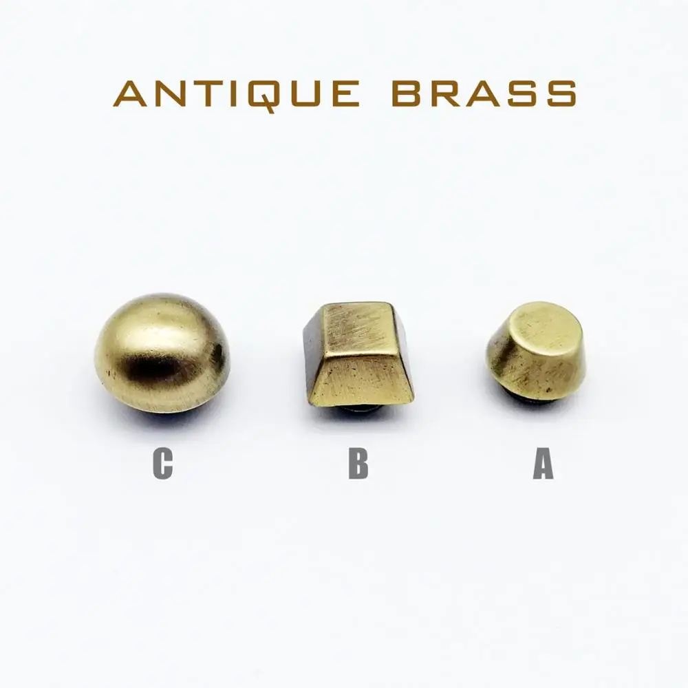 antique brass C 4 шт. металлическая Высококачественная кожаная сумка Сумочка Кошелек Нижняя защита ног элемент для нейл-арта ремень закручивающаяся задняя часть заклепка для пуговицы Спайк - Цвет: antique brass C