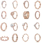 Кольцо женское из серебра 925 пробы, с блестящей розой