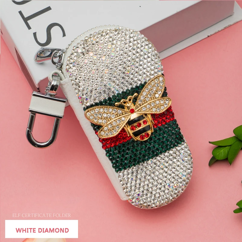Крышка автомобиля Брелок чехол бумажник с Стразы инкрустация универсальное