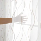 Современные тюлевые занавески BILEEHOME с волнистыми полосками для гостиной, японская вуаль, прозрачные оконные занавески, занавески для спальни, кухни на заказ