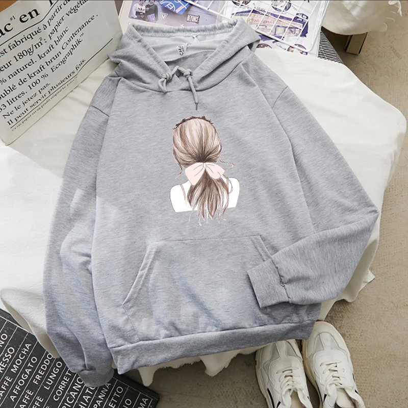 Hoodies oversized print Girl Pocket Sweatshirts Hooded Harajuku Spring Casual Vintage Korean Pullovers Women sweetshirts
