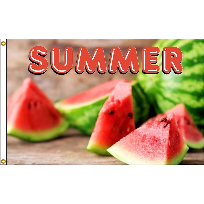 Летний флаг арбуза 150x90 см баннер яркие цвета украшение подарок акция для дома 100D