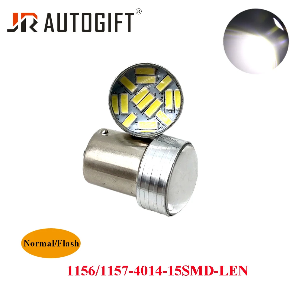 100x 30V For Truck short bulb 1156 1157 BA15S BAY15D 4014 15SMD 24V Whit Red Blue LED Flash Strobe Signal Light Reverse |