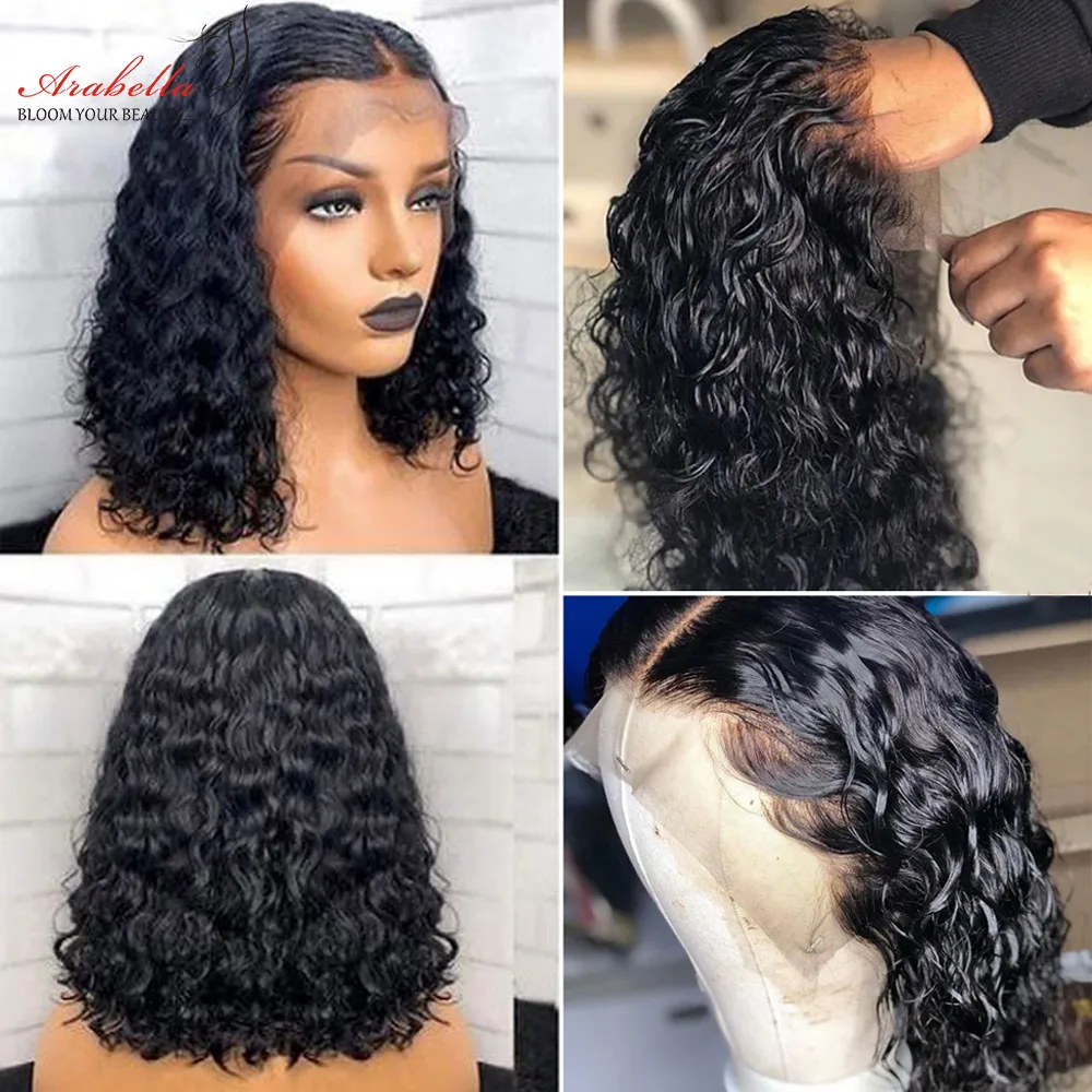 

Mongolian Hair Lace Bob Wigs Jerry Curly Bob Wig Arabella Remy Curly Hair Wig 13*5*2 Transparent Lace Bob Wig