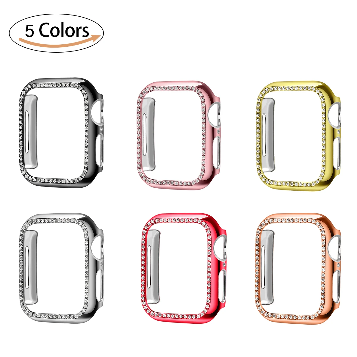 

Diamond Watch Case For Apple Watch Cover 44mm 40mm Series 6 5 4 3 2 1 42mm 38mm iwatch SE Smart Wacth Protective Accessories