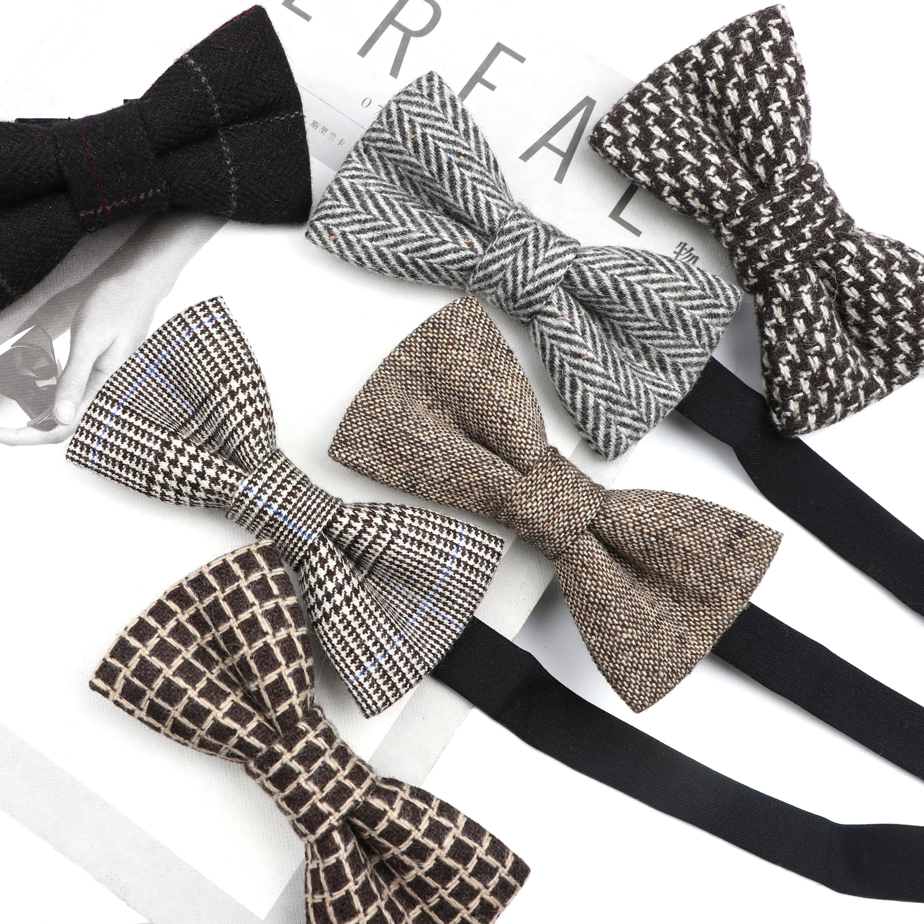 Новинка 100% шерстяные галстуки бабочки для мужчин модные регулируемые жениха