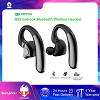 q9s earphone bluetooth wireless ear mounted headset button waterproof earbuds sports hifi sound 9d earhook headphone for xiaomi