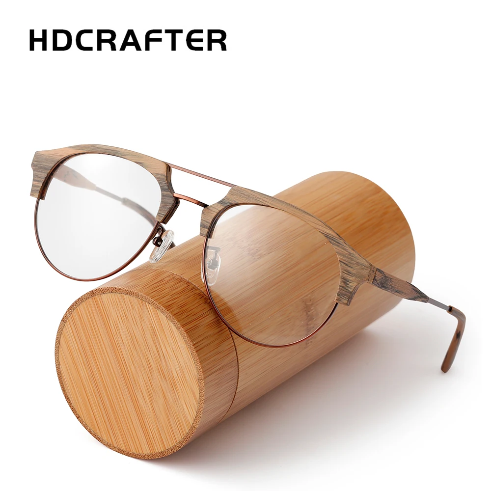 HDCRAFTER оптическая оправа для очков мужские деревянные круглые очки близорукости