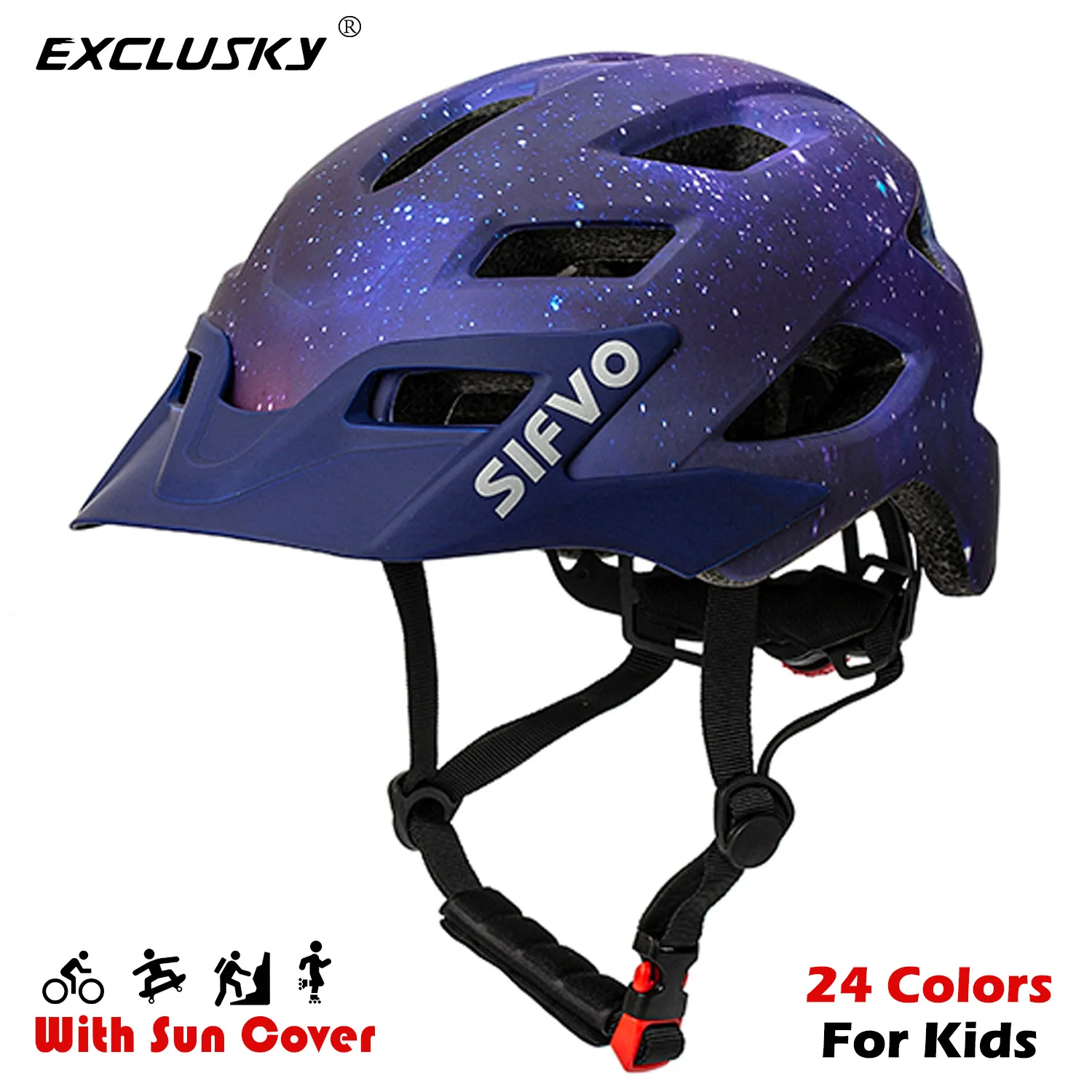

Children's Bicycle Helmet with Sun Visor Skateboard Boys and Girls Skating Skateboard Helmet Cycling Helmet for Kids 50-57cm
