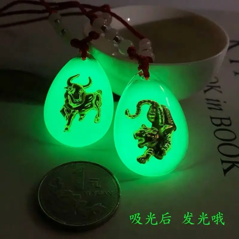 Новинка 2021 подвеска в виде Будды с ночным освещением ожерелье золотого цвета для