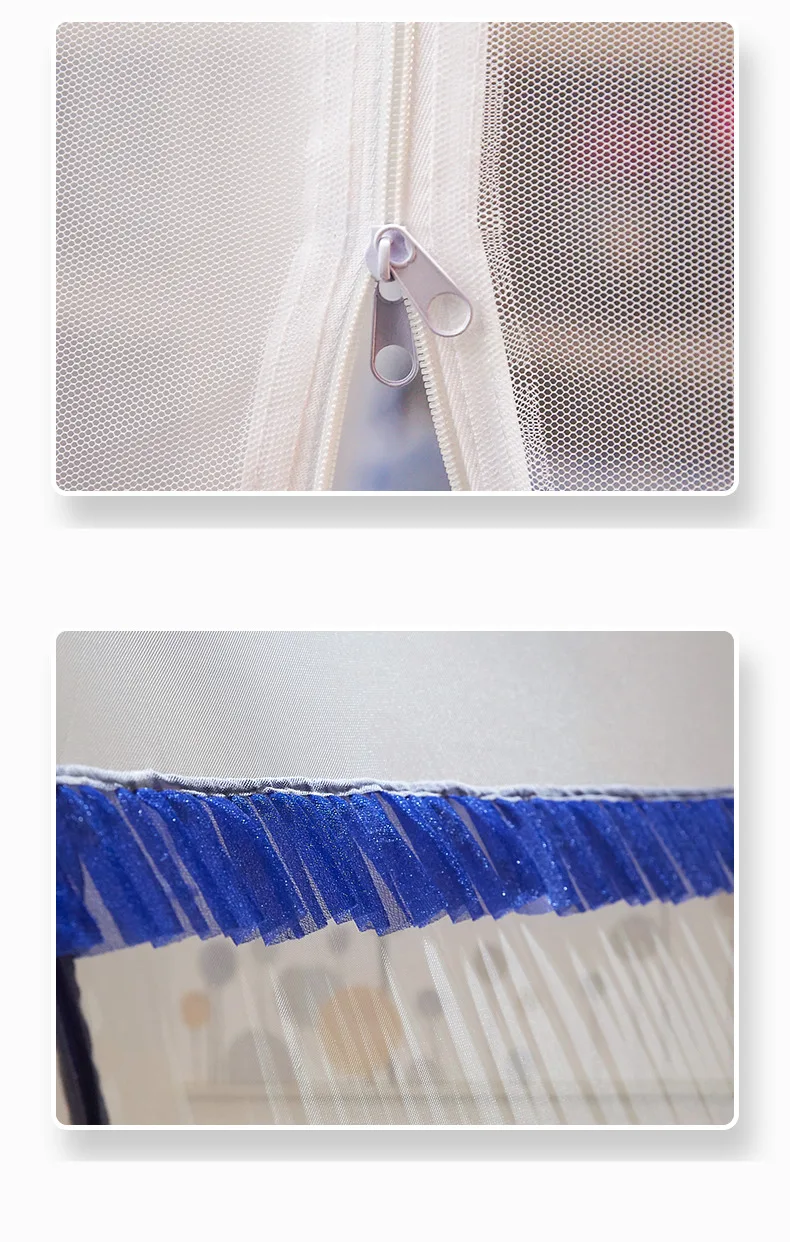 

Lace Polyester Insect Mesh Mosquito Net Mongolian Yurt Good Sleep Mosquito Curtain For Bed Netting Single Tent With Zipper Door