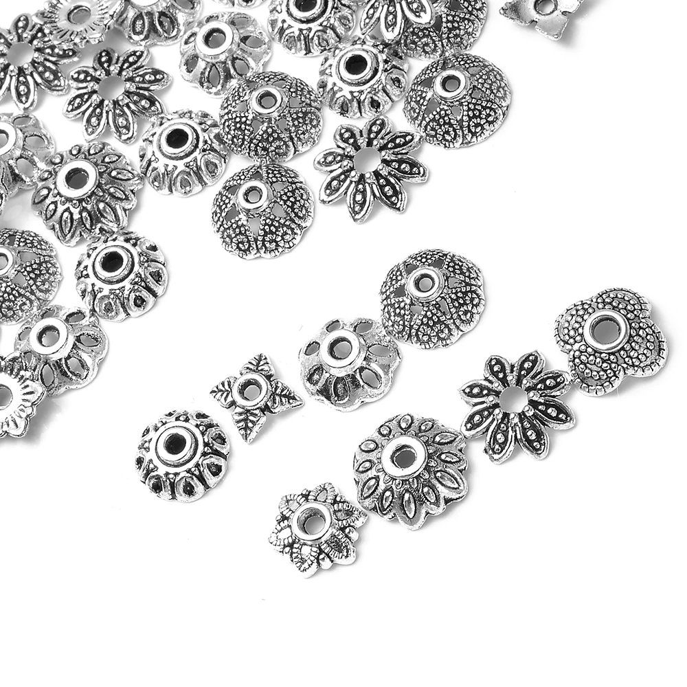 Шапочки из сплава для бусин в форме цветка 50 шт./лот свободные бусины-разделители