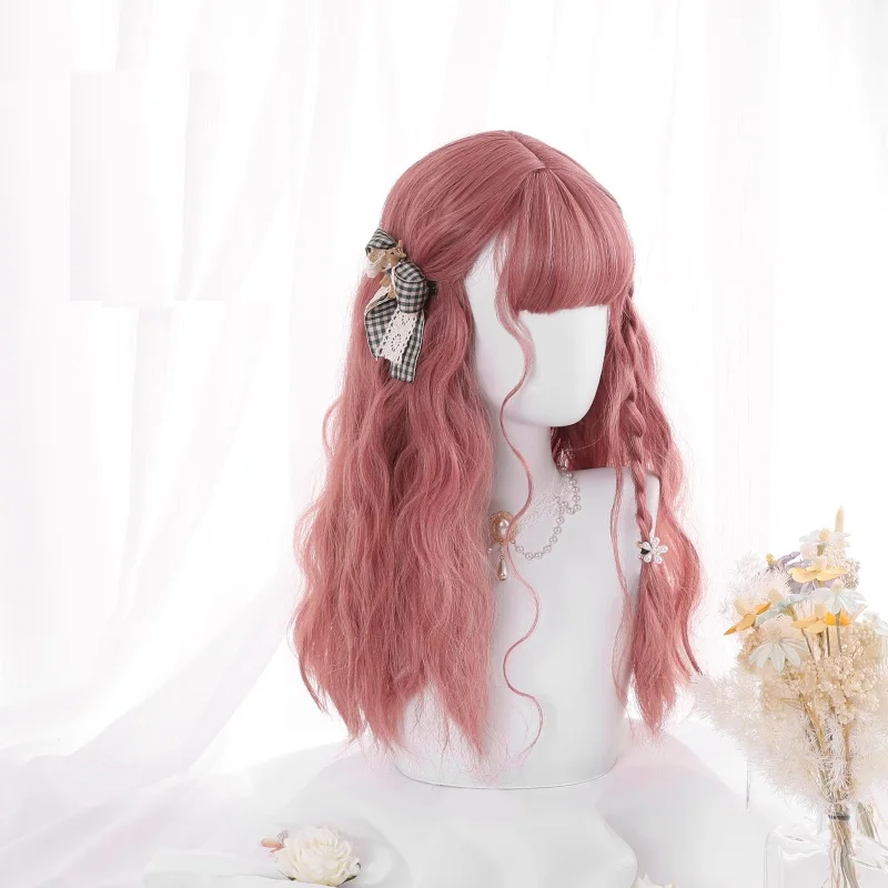 Parrucche Lolita Lovely Raspberry Red Young Girls parrucche Cosplay capelli resistenti al calore copricapo puntelli Cosplay di Halloween