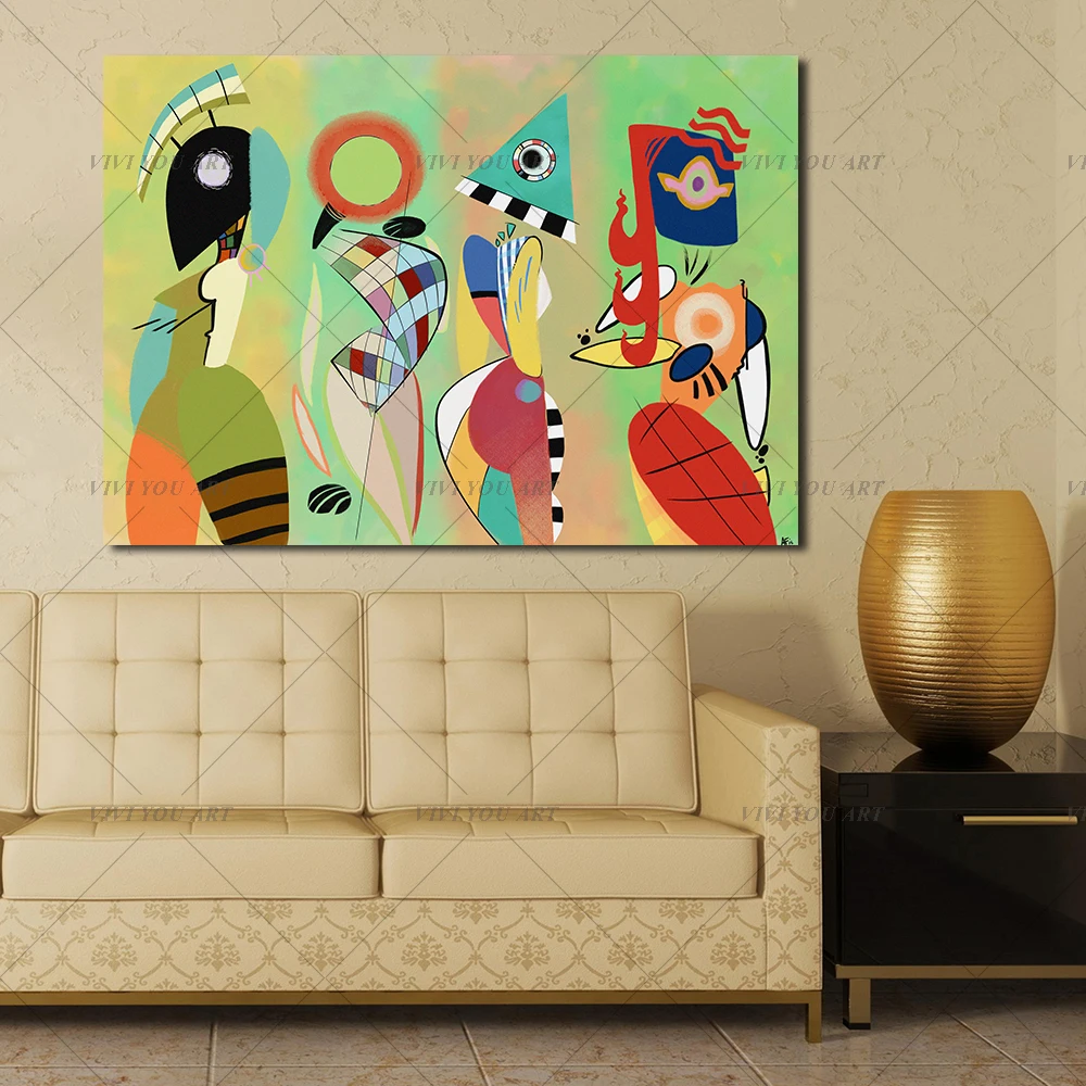100% абстрактный холст ручной работы Art Wassily Kandinsky настенные картины для гостиной