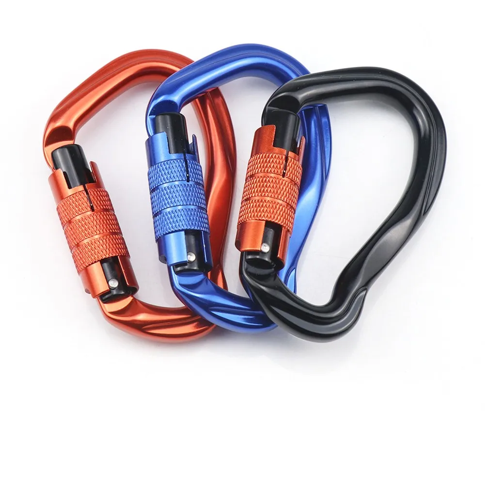 

23KN Aluminum Twistlock Carabiner Spring Clip Hook For Outdoor Camping Hiking Climbing Durable Lock Buckle Hook Fishing Tool
