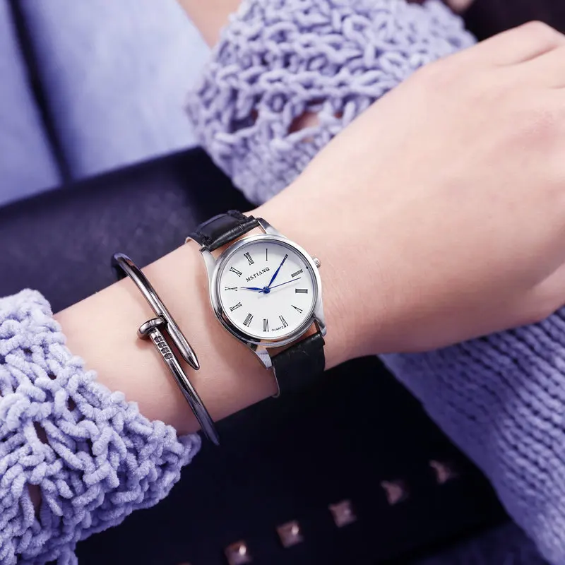 Rich Tree Couple Watch casual fashion men and women 40mm30mm white dial belt watch trend simple noble brand couple | Наручные часы