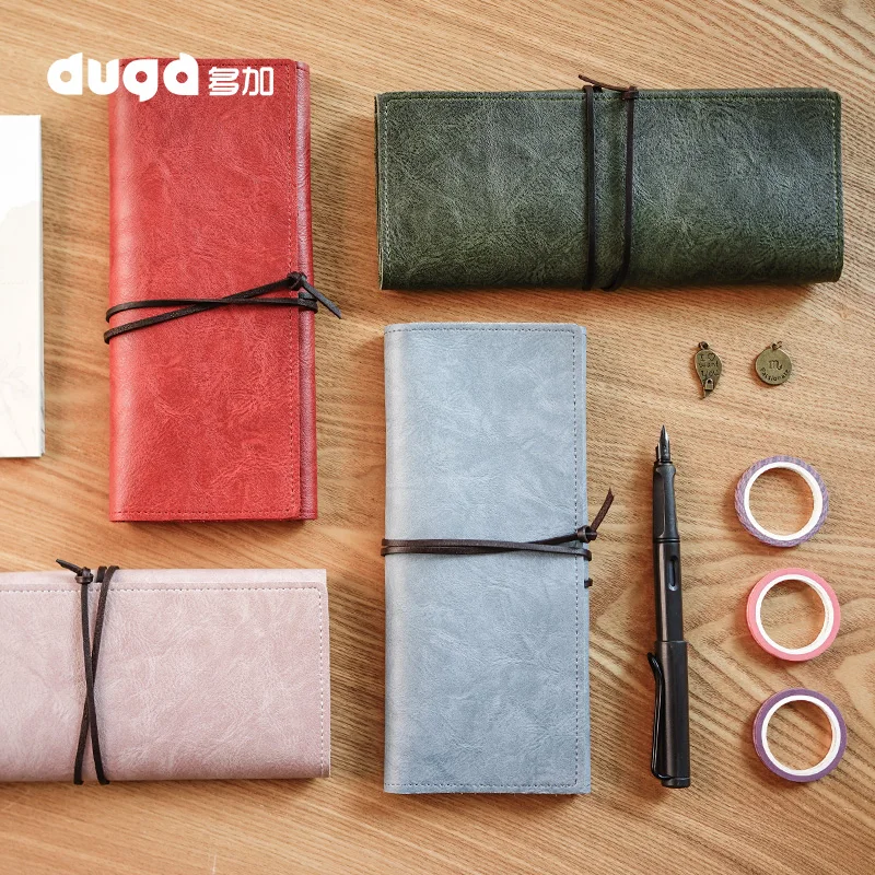 Пенал кожаный портативный в стиле ретро рулон водонепроницаемых сумочек из