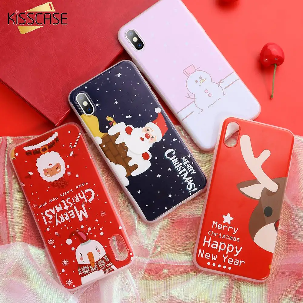 Рождественские чехлы для телефонов KISSCASE iPhone 11 Pro XR XS MAX X 7 8 чехол 6s 6 Plus 2020