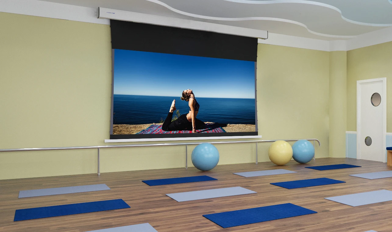 1 5-дюймовый Электрический акустически прозрачный экран проектора с натягиваемым