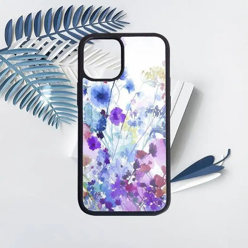 

Watercolor flower Dandelion Lotus Lavender Phone Case for iPhone 11 12 pro XS MAX 8 7 6 6S Plus X 5S SE 2020 XR Hard PC