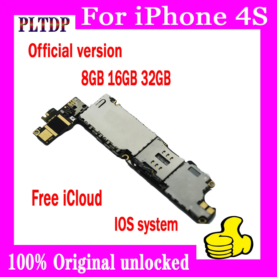 Материнская плата для iphone 4S с полной разблокировкой 100% оригинал 8 ГБ 16 32