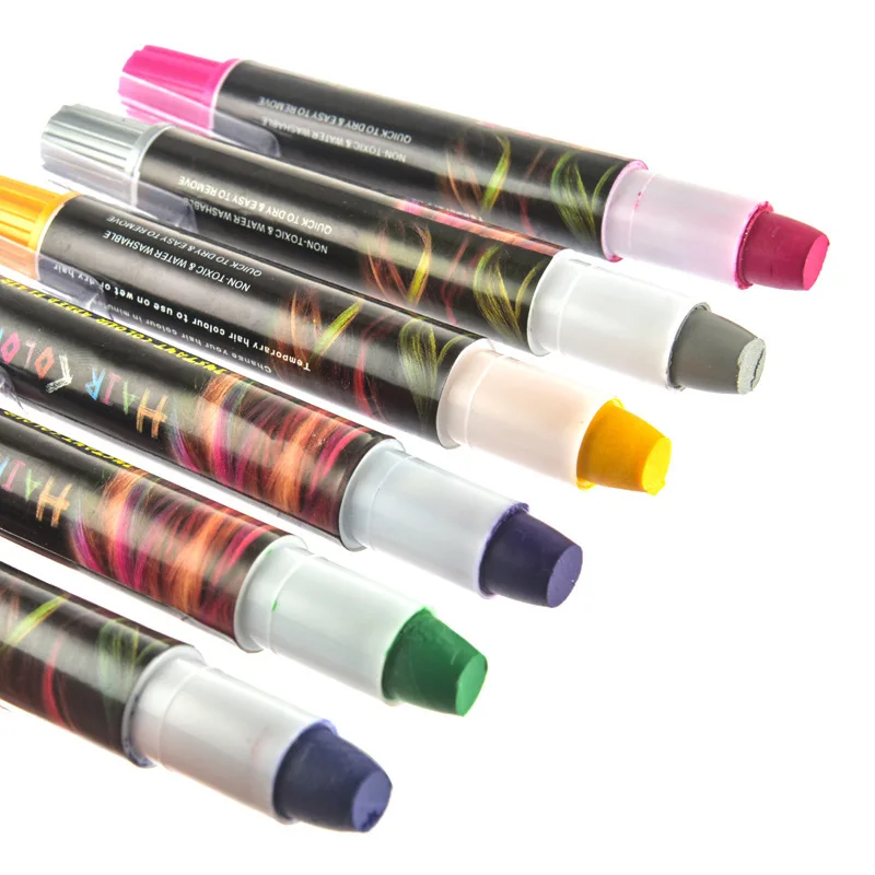 6 цветов временная краска для волос Меловые карандаши окрашивания набор лица