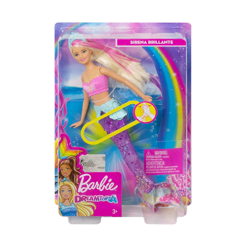 

Barbie's Mermaid with Electric Light Gift Box Girl Princess Birthday Gift Children's Toy GFL82