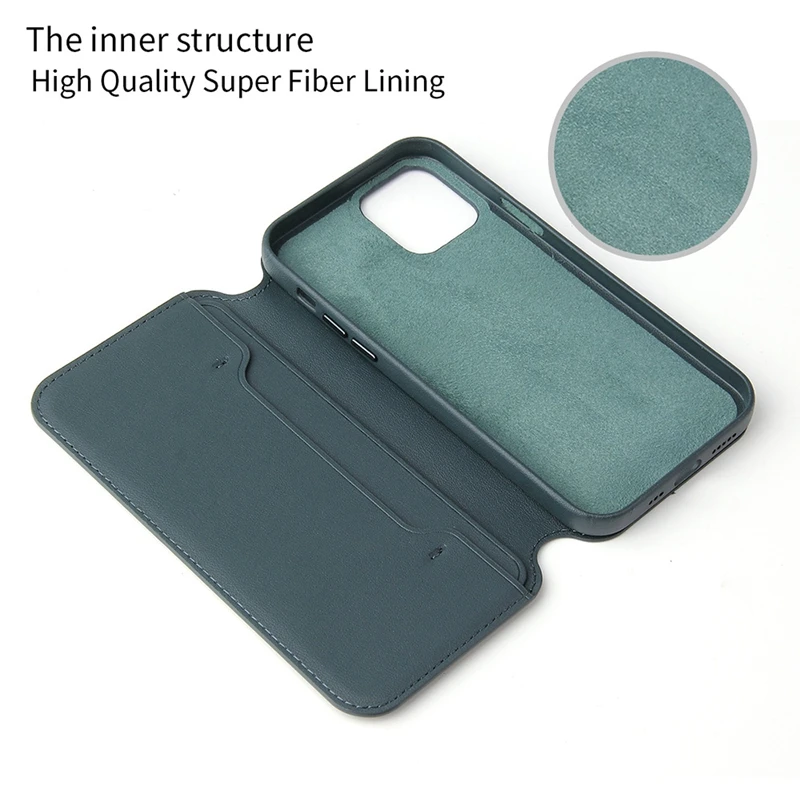 For Iphone 12 Pro Leather Flip Wallet Protection Case Card Holder Slot Phone Cover Flip Card Holder Phone Case