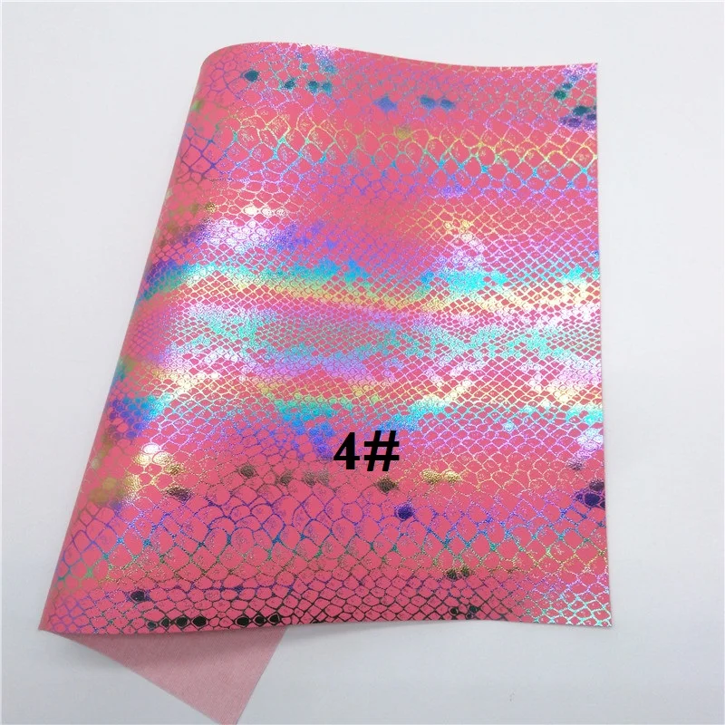 4 Glitterwishcome 21X29 см A4 размер винил для бантов Переливающаяся металлическая змеиная кожа, искусственная кожа листы для бантов, GM590A - Цвет: 4