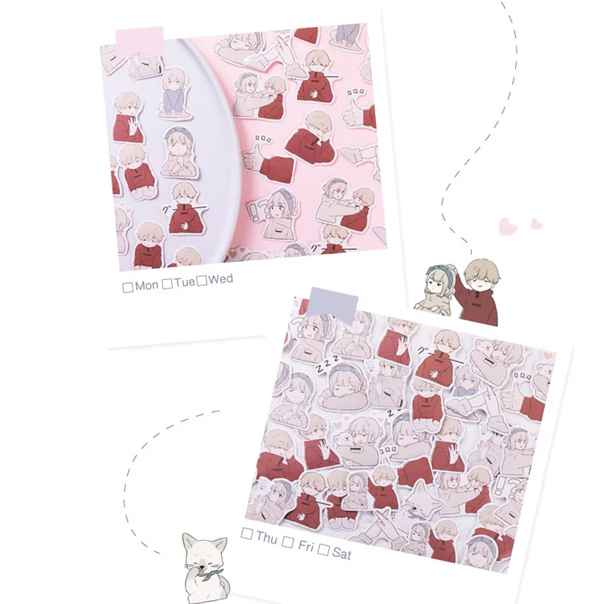 45 шт./кор. милая пара Стикеры для украшения дневника DIY планировщик Scarpbooking