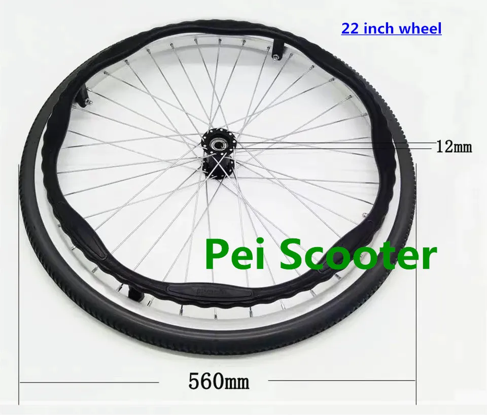 

22 дюймов 22 дюймов спица колесо для инвалидного кресла с воздуха в шинах phub-22wta