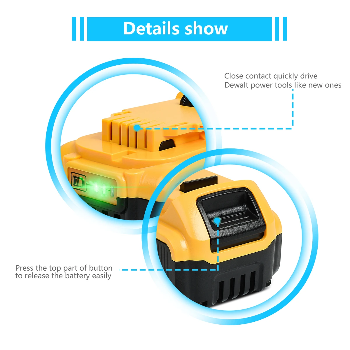 Литиевая сменная батарея Turpow DCB200 20 в 6000 мАч для DeWalt 18 DCB184 DCB182 DCB180 DCB181 DCB201 DCB206 L50 -