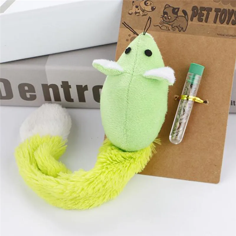 Кошка игрушка мята комбинация мышь с кошка длинным хвостом поставки плюшевая