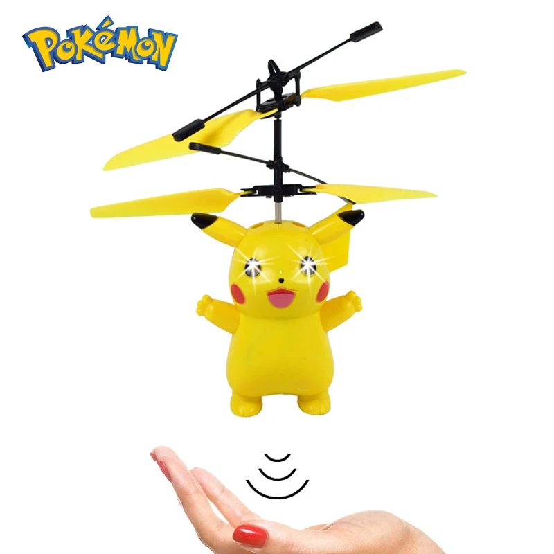 Pokemon Induction Aircraft Vehicle Suspended RC Flying Anime Action Figure Fidget Toys Kids Girls Kawaii Pikachu Christmas Gifts