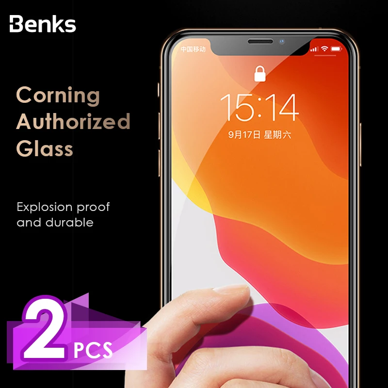Benks 2 шт Corning + CKR полное покрытие защитное закаленное стекло для iPhone 7 8 Plus X XS 11 Pro Max XR