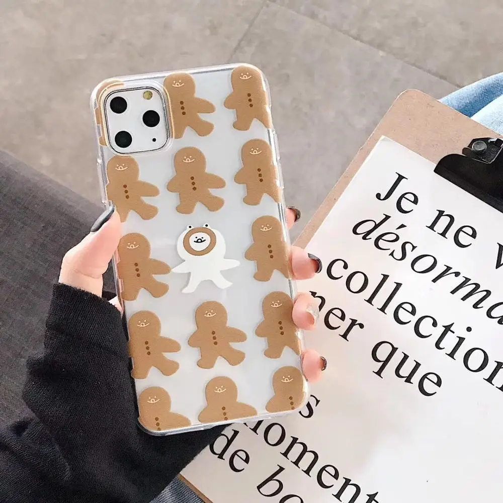 ORYKSZ Lovely Cartoon Bear Pattern Ultra Thin Transparent Case For iphone 11 Pro Max 6 6S 7 8 Plus X XR XS Cover Fundas Capa |