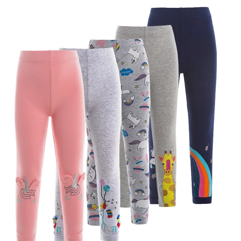 

Spring Autumn Children Slim Leggings Animal Design Skinny Casual Wear Unicorn Solid Cotton Thin Slim Pants 3-7Y Kids Trousers