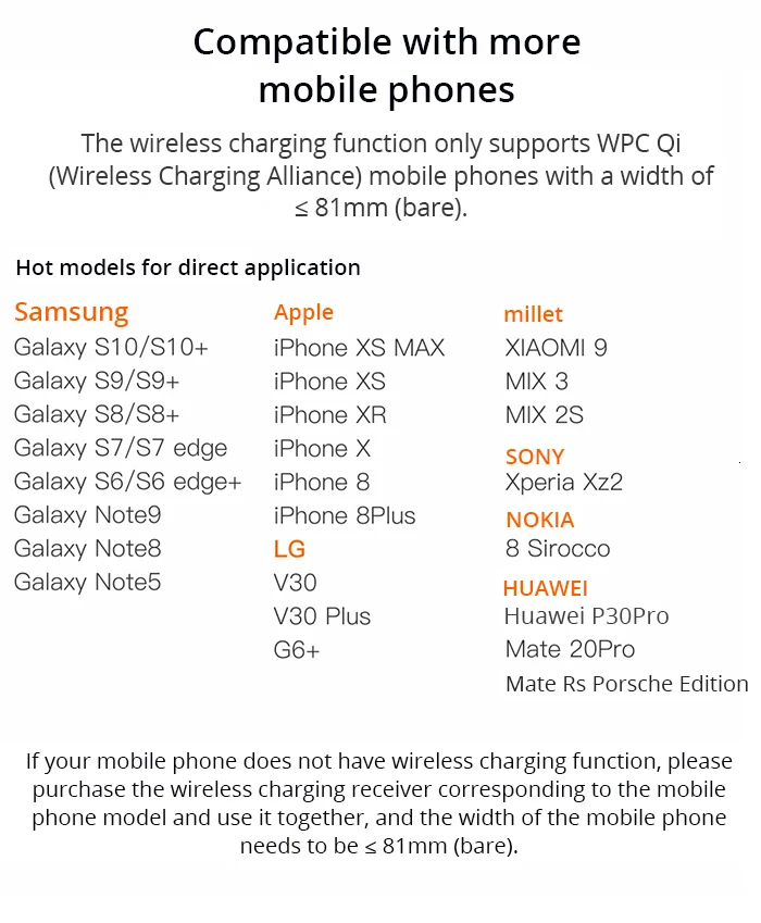 Muljexno беспроводное автомобильное зарядное устройство чашка для iPhone Xs Max Xr 8 автомобильная зарядка для Apple Airpods Qi Беспроводное зарядное устройство для samsung S10 S9
