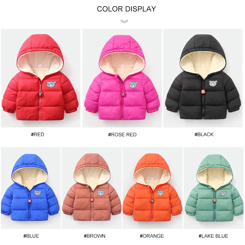 

CITRUS Kids Cotton Clothing Thickened Down Jacket Baby Winter Warm Clothes Kids Autumn Zipper Clothing With Hooded Boys Outwear