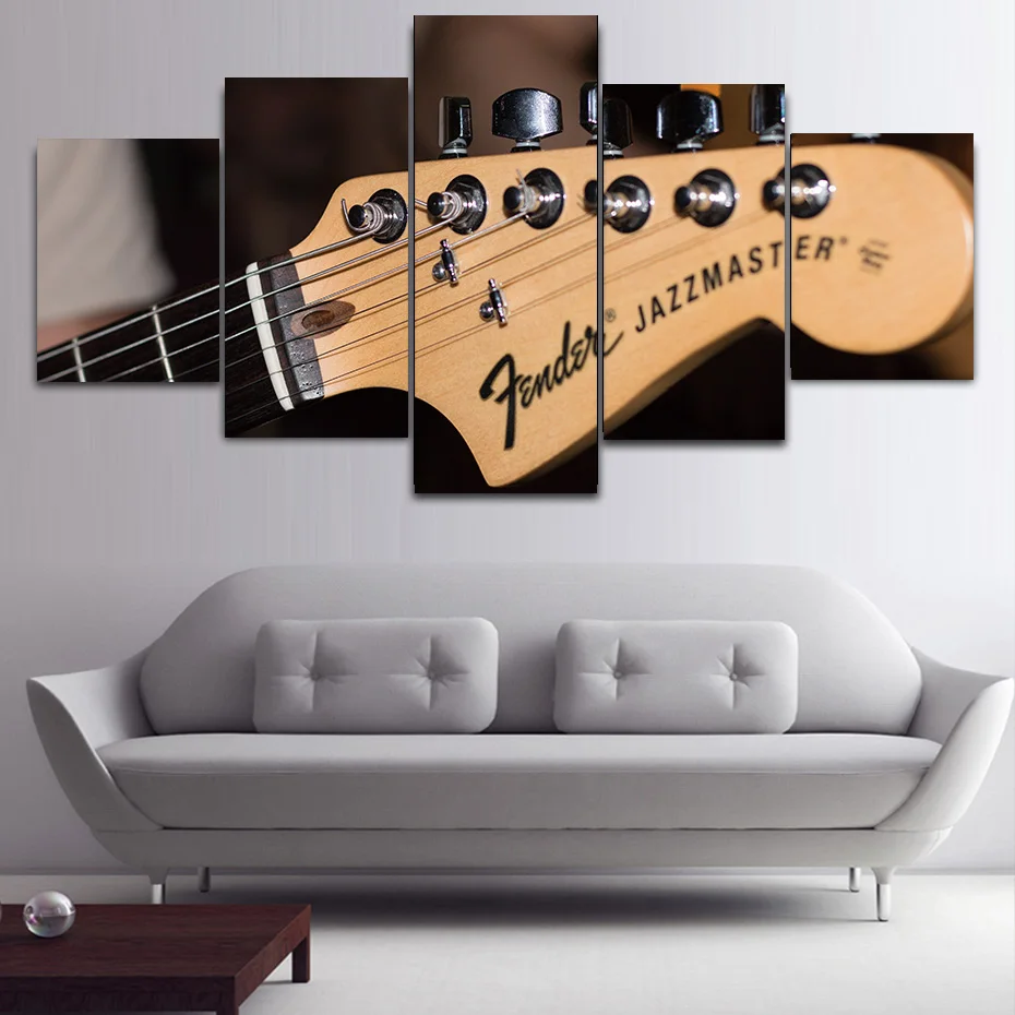 5 шт. фотографии бас гитара шеи принты плакаты музыка холст живопись на стене для